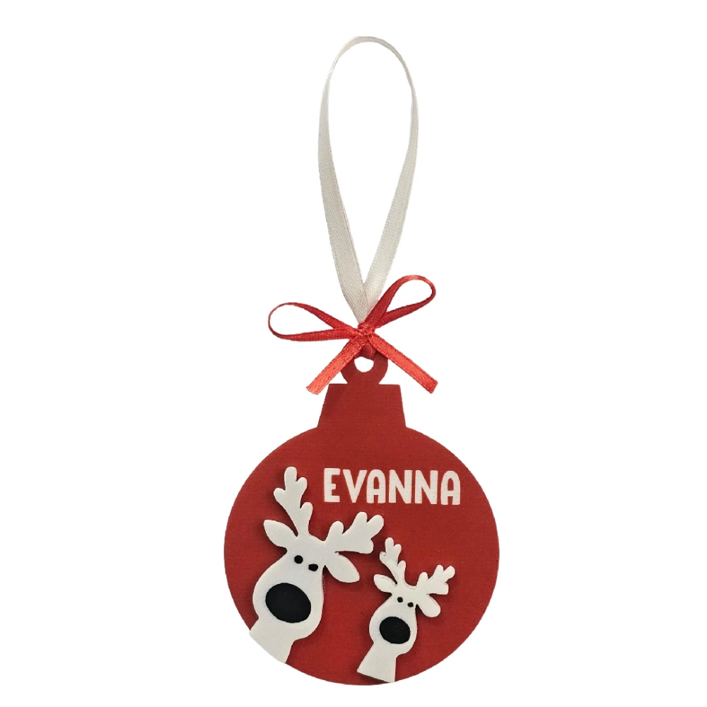 Personalized Reindeer Christmas Ornament for Tree Decor